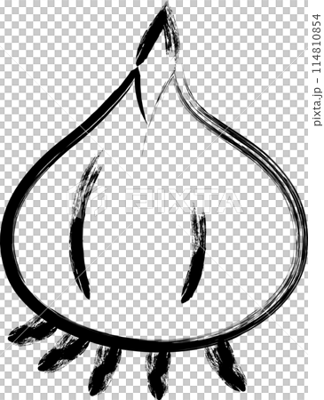 野菜の筆書き単品アイコン 玉ねぎ 野菜の筆書き単品アイコン 玉ねぎ 114810854