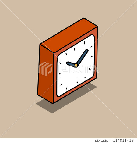 置時計のイメージイラスト 10時10分 置時計のイメージイラスト 10時10分 114811415