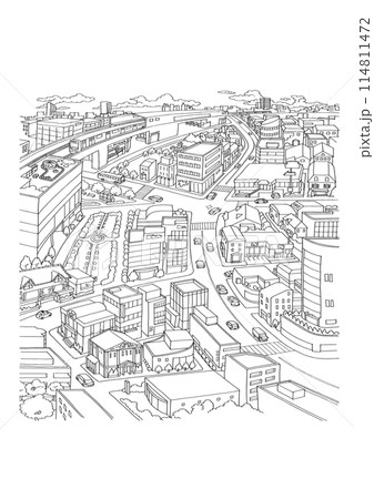 ドローンで見た街 114811472