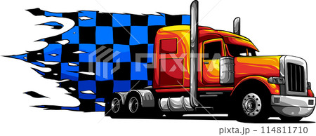 draw semi truck vehicle vector illustration design 114811710