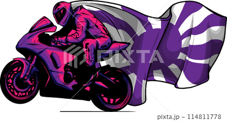 sportbike racer riding fast vector illustration design 114811778