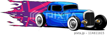 draw of hot rod car vector illustration design 114811815