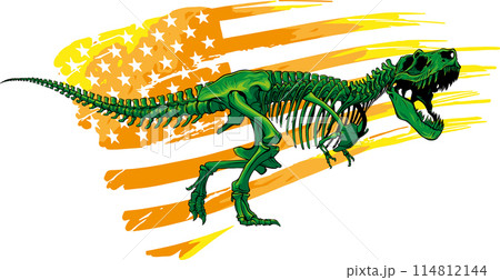 colored Tyrannosaurus skeleton image vector illustration design 114812144