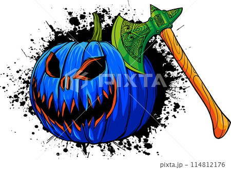 Halloween pumpkin in flat style vector illustration design Halloween pumpkin in flat style vector illustration design 114812176
