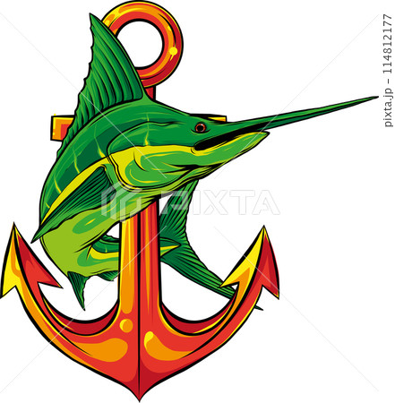 colored atlantic swordfish marlin vector illustration design colored atlantic swordfish marlin vector illustration design 114812177