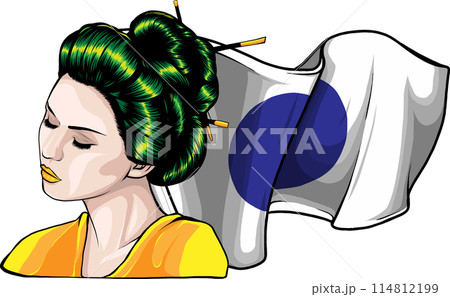 asian head woman Geisha vector illustration design 114812199