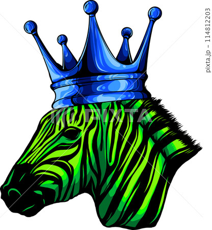 hand draw Zebra head with crown vector illustration design hand draw Zebra head with crown vector illustration design 114812203