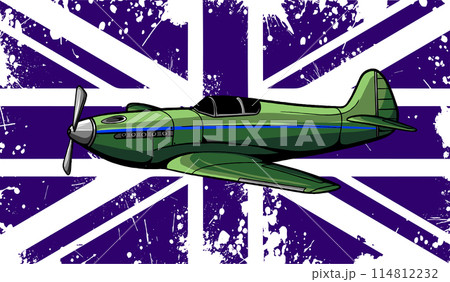 Vector illustration of old fighter plane design 114812232