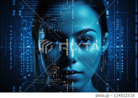 Artificial intelligence human face learning, generative ai Artificial intelligence human face learning, generative ai 114812518