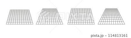 Grid pattern square lines perspective .Flat vector illustration isolated on white background. 114813161