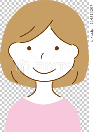 一個微笑的年輕女子的上身 一個微笑的年輕女子的上身 114813267