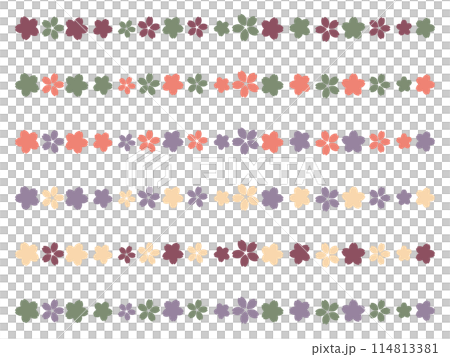 カラフルな桜のラインセット 114813381