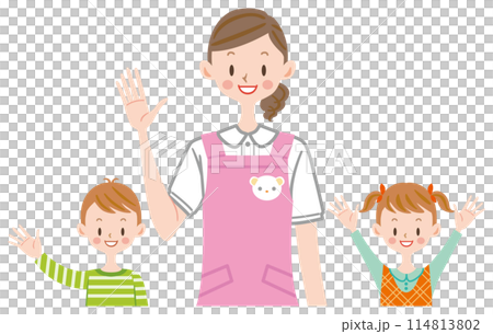 保育士と子ども　園児　保育園　幼稚園　先生 114813802