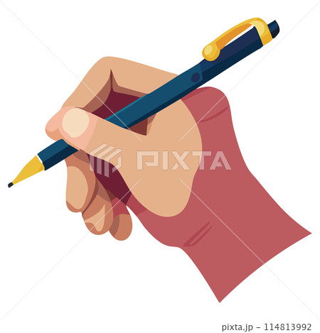 ペンを握る手 ペンを握る手 114813992