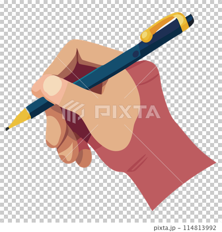 ペンを握る手 ペンを握る手 114813992