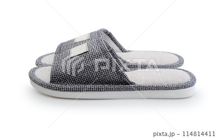 New textile house slippers isolated. New textile house slippers isolated. 114814411