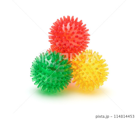 Toy animal balls isolated on white. Toy animal balls isolated on white. 114814453