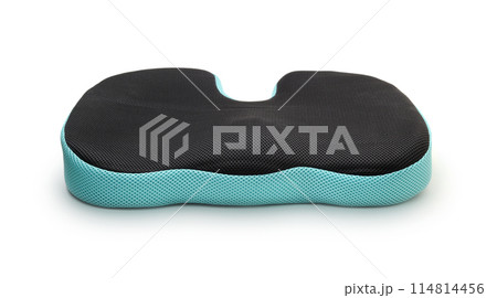 Ergonomic seat cushions isolated on white. Ergonomic seat cushions isolated on white. 114814456