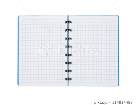 Blue notebook isolated on white. Blue notebook isolated on white. 114814489