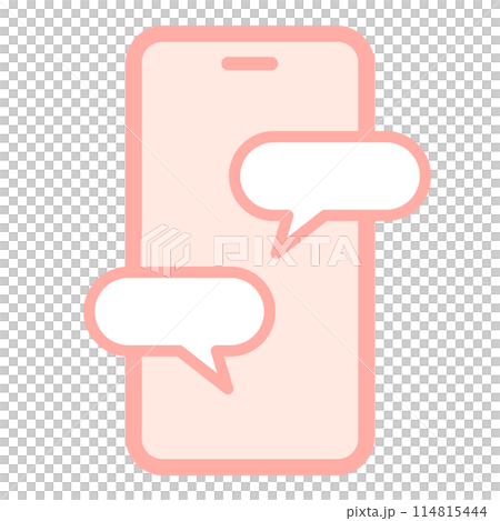 Simple icon illustration of a smartphone screen sending a LINE message Simple icon illustration of a smartphone screen sending a LINE message 114815444