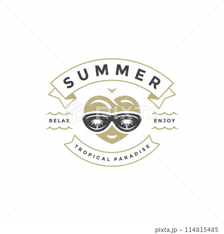 Summer holidays label or badge typography slogan design 114815485