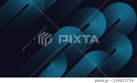 Dark blue abstract background with glowing diagonal geometric lines. Modern shiny blue rounded rectangle lines pattern. Elegant geometric graphic design. Futuristic style. Vector illustration Dark blue abstract background with glowing diagonal geometric lines. Modern shiny blue rounded rectangle lines pattern. Elegant geometric graphic design. Futuristic style. Vector illustration 114815714