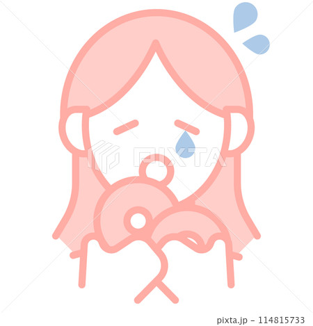 過食する女性のシンプルな顔のアイコンイラスト 過食する女性のシンプルな顔のアイコンイラスト 114815733