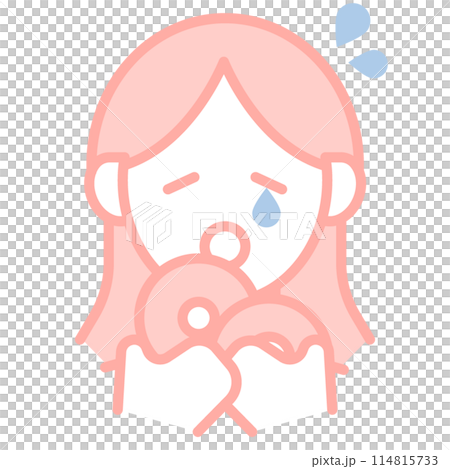 過食する女性のシンプルな顔のアイコンイラスト 過食する女性のシンプルな顔のアイコンイラスト 114815733