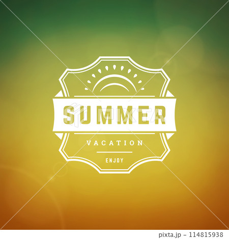 Summer holidays label or badge typography slogan design 114815938