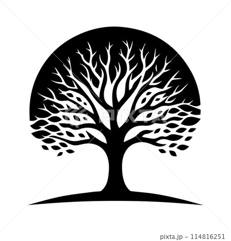 Tree silhouette editable vector illustration for logo icon isolated over white background Tree silhouette editable vector illustration for logo icon isolated over white background 114816251