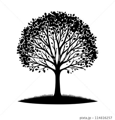 Tree silhouette editable vector illustration for logo icon isolated over white background 114816257