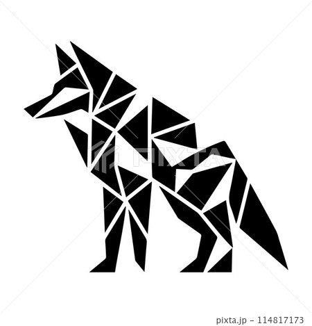 Wolf silhouette editable vector illustration isolated over white background Wolf silhouette editable vector illustration isolated over white background 114817173