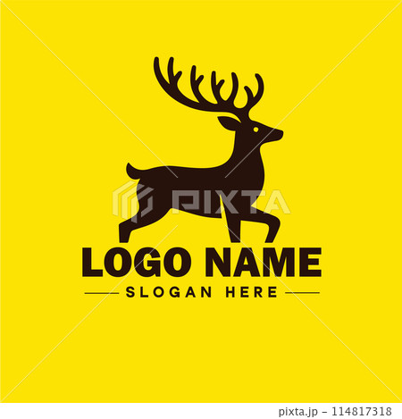 Deer animal logo and icon clean flat modern minimalist business and luxury brand logo design editable vector 114817318