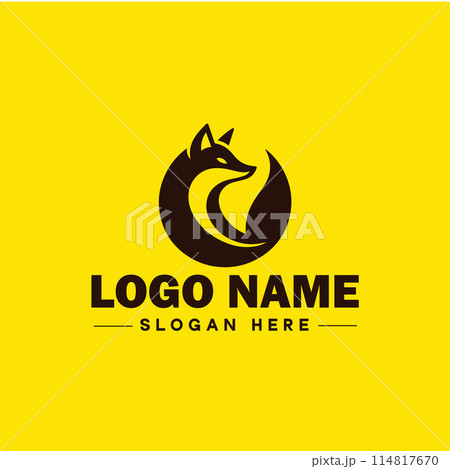 Fox animal logo and icon clean flat modern minimalist business and luxury brand logo design editable vector 114817670