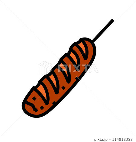 fried sausage meat color icon vector illustration fried sausage meat color icon vector illustration 114818358