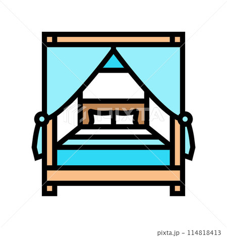 lounge chair outdoor furniture color icon vector illustration 114818413