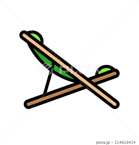 deck chair outdoor furniture color icon vector illustration 114818414