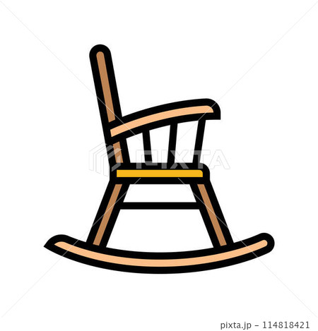 rocking chair outdoor furniture color icon vector illustration 114818421