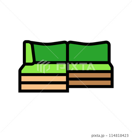 sectional sofa outdoor furniture color icon vector illustration sectional sofa outdoor furniture color icon vector illustration 114818423