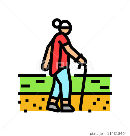 walking elderly leisure color icon vector illustration walking elderly leisure color icon vector illustration 114818494