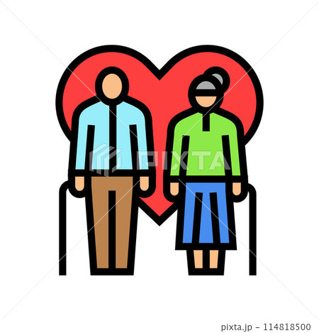 love elderly leisure color icon vector illustration 114818500