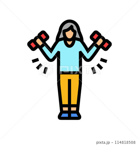 yoga elderly leisure color icon vector illustration yoga elderly leisure color icon vector illustration 114818508