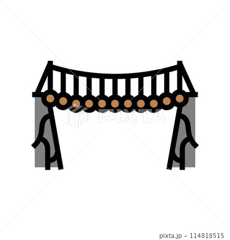 wooden bridge color icon vector illustration 114818515