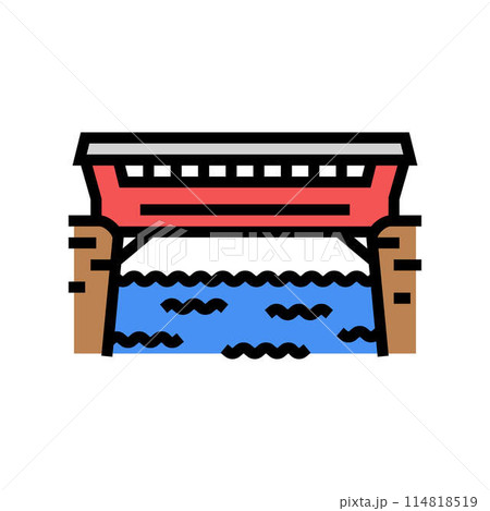 covered bridge color icon vector illustration 114818519