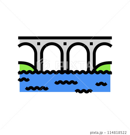 viaduct bridge color icon vector illustration 114818522