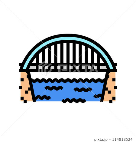 bowstring bridge color icon vector illustration 114818524