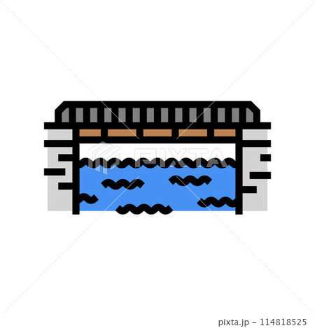 plate girder bridge color icon vector illustration 114818525