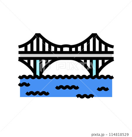 cantilever bridge color icon vector illustration 114818529