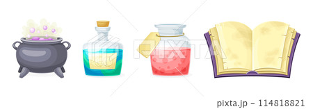Magical Object and Witchcraft Magician Equipment Vector Set Magical Object and Witchcraft Magician Equipment Vector Set 114818821