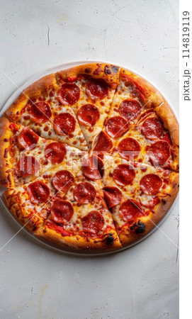 Pepperoni Pizza on White Surface 114819119